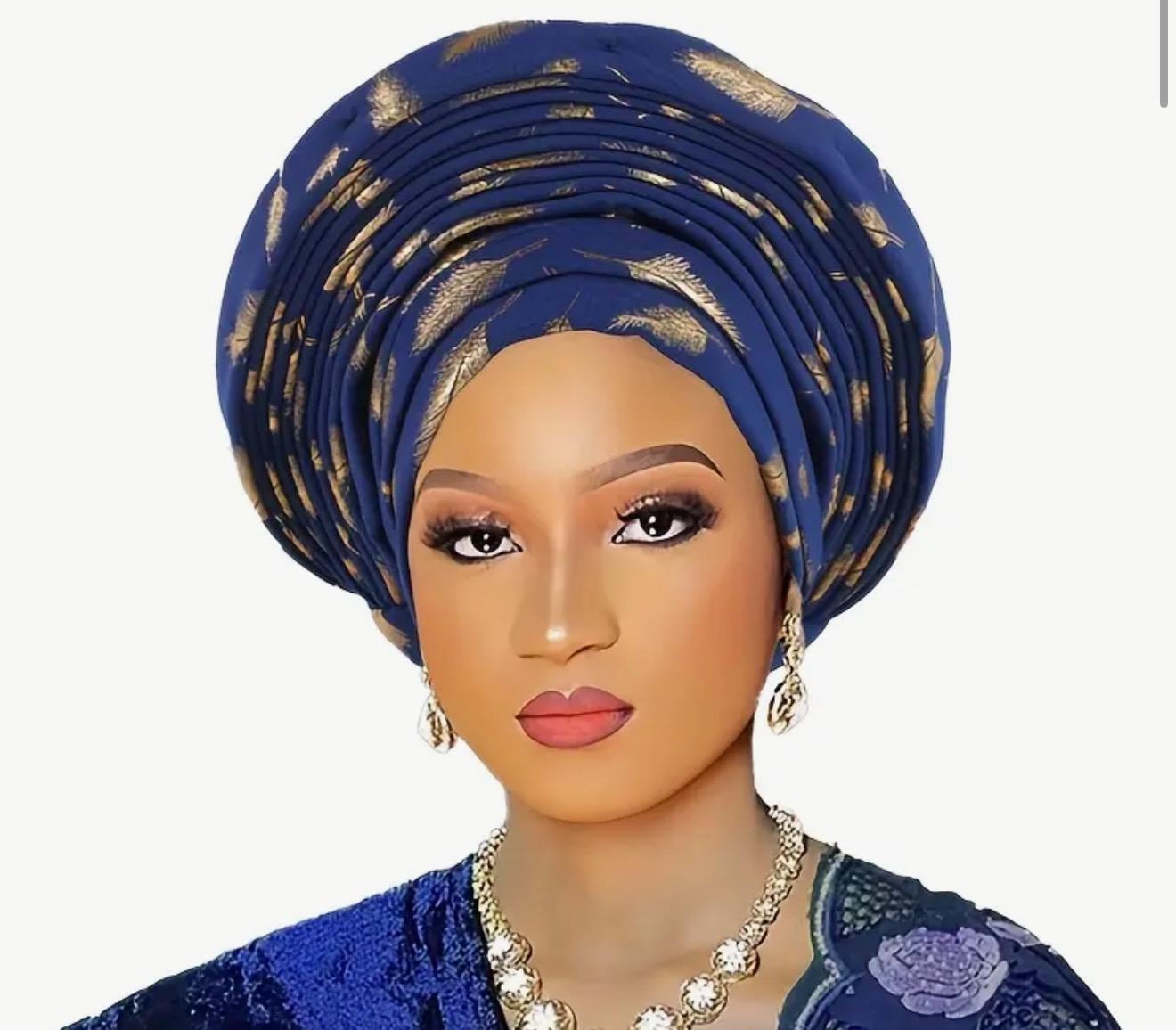 African 2p Layered Turban