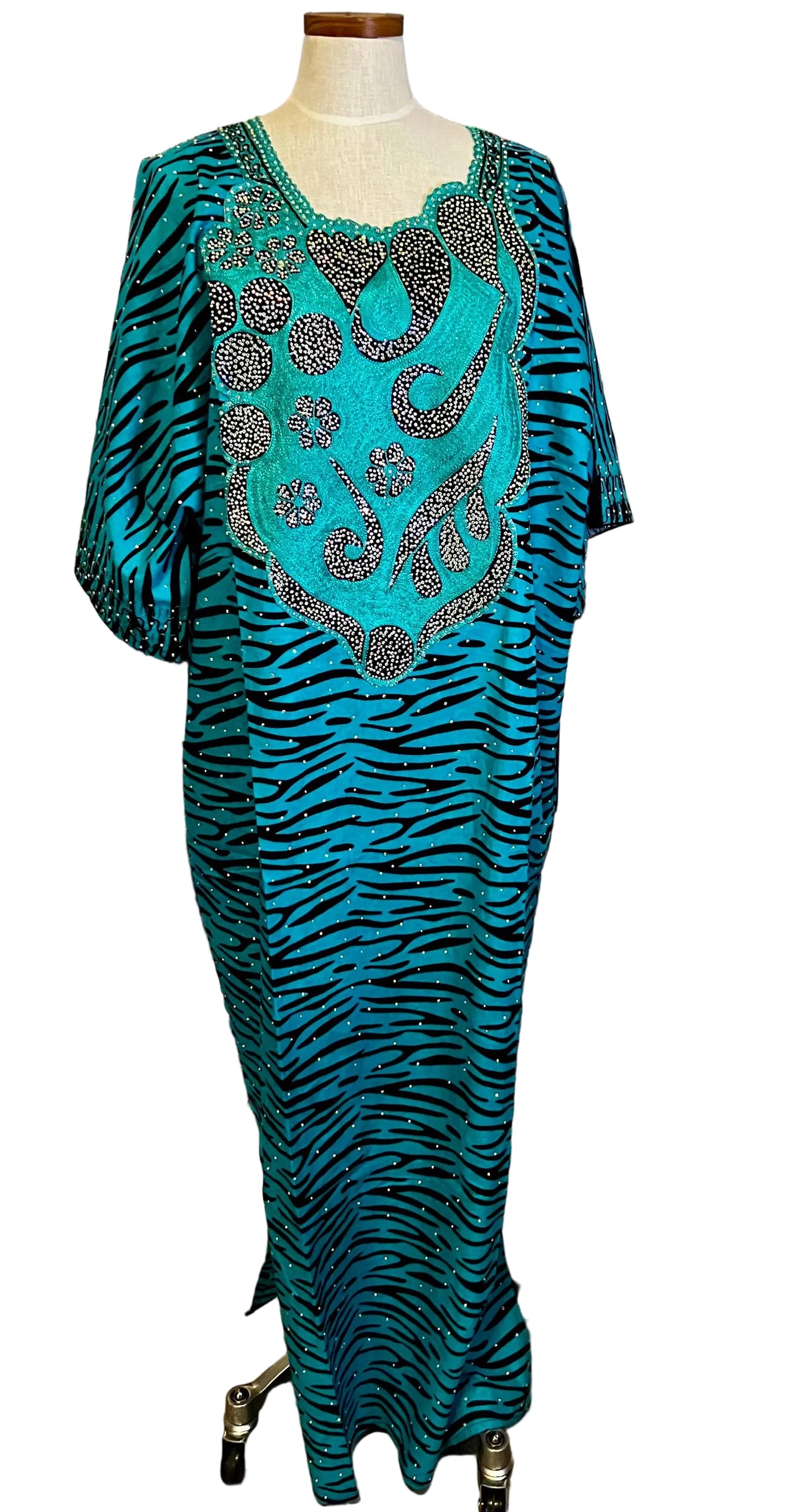 African Print Ankara Unique Embroidered Kaftan Dress