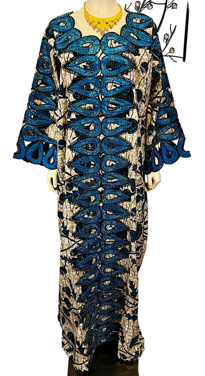 African Print Ankara Unique Embroidered Kaftan Dress
