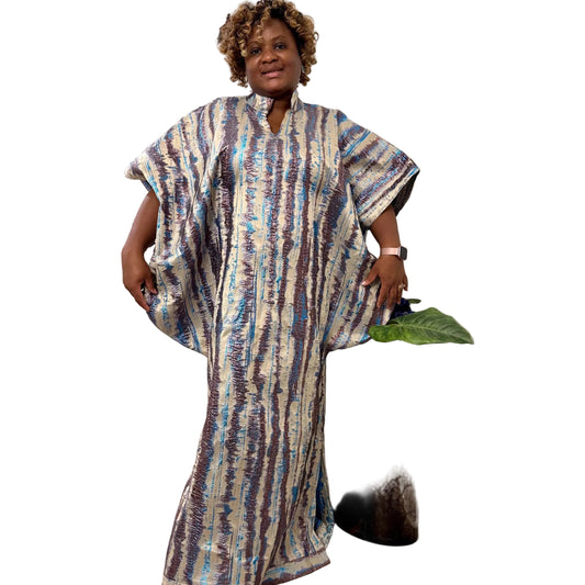 Luxury European Damask Brocade Bubu Maxi Dress | Special Occasion,Weddings