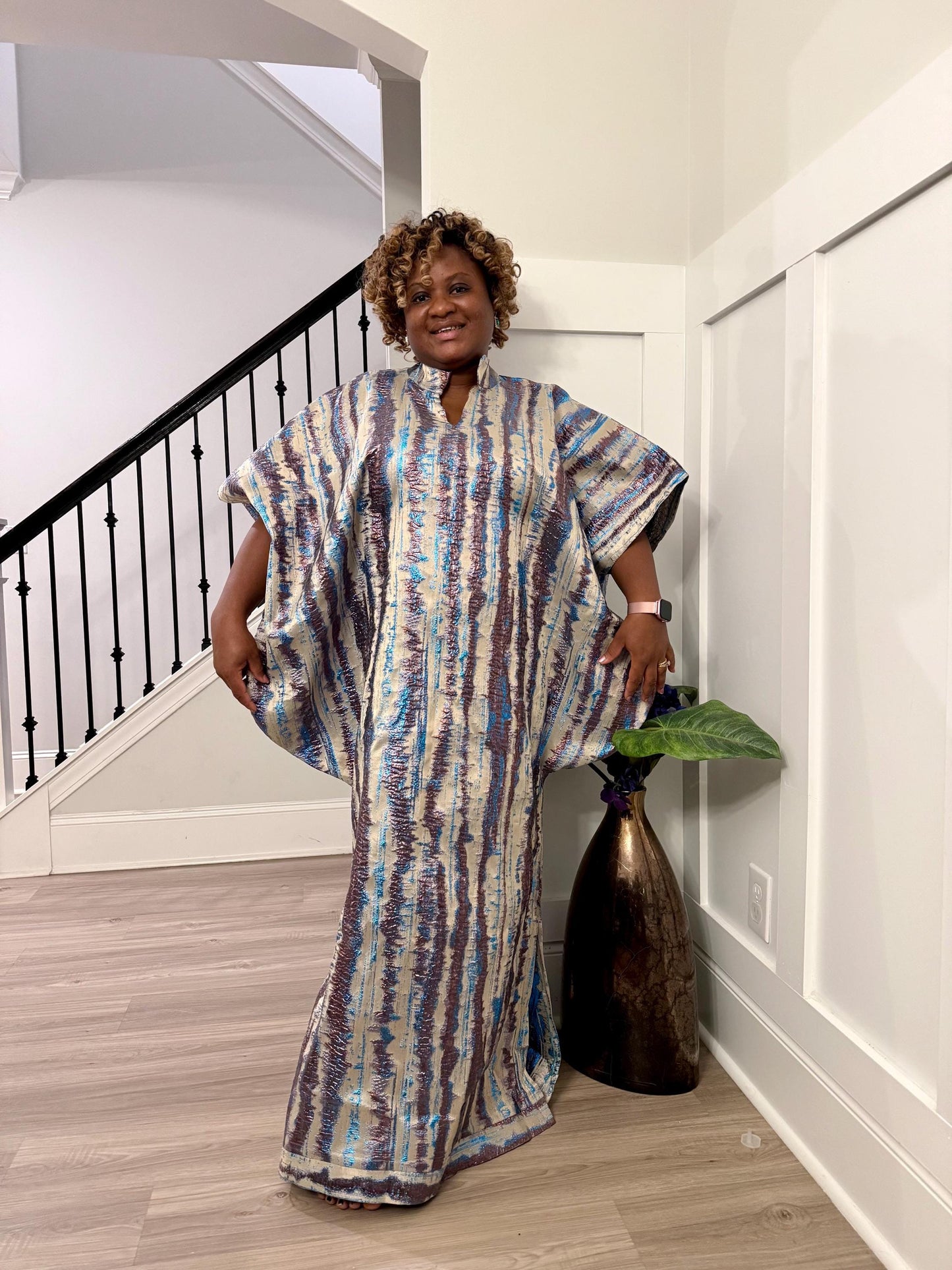 Luxury European Damask Brocade Bubu Maxi Dress | Special Occasion,Weddings Afro American Outfits