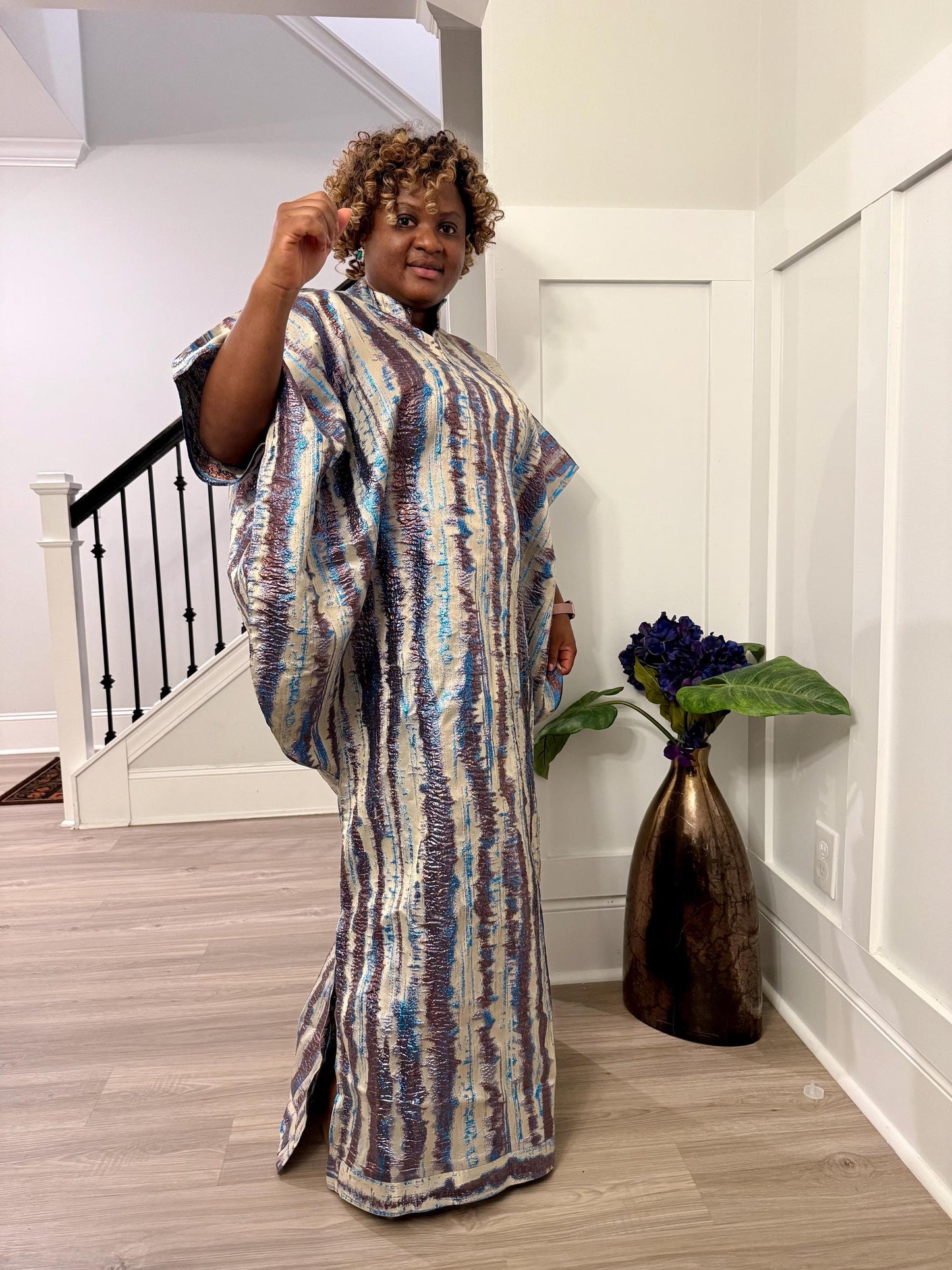 Luxury European Damask Brocade Bubu Maxi Dress | Special Occasion,Weddings Afro American Outfits