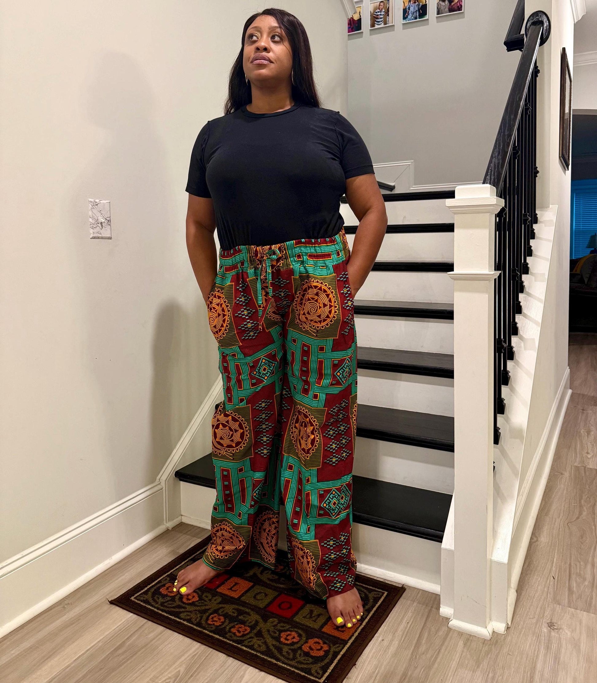 African Ethnic Prints Ankara Cargo/Palazzo  Pants/Bottom Afro American Outfits