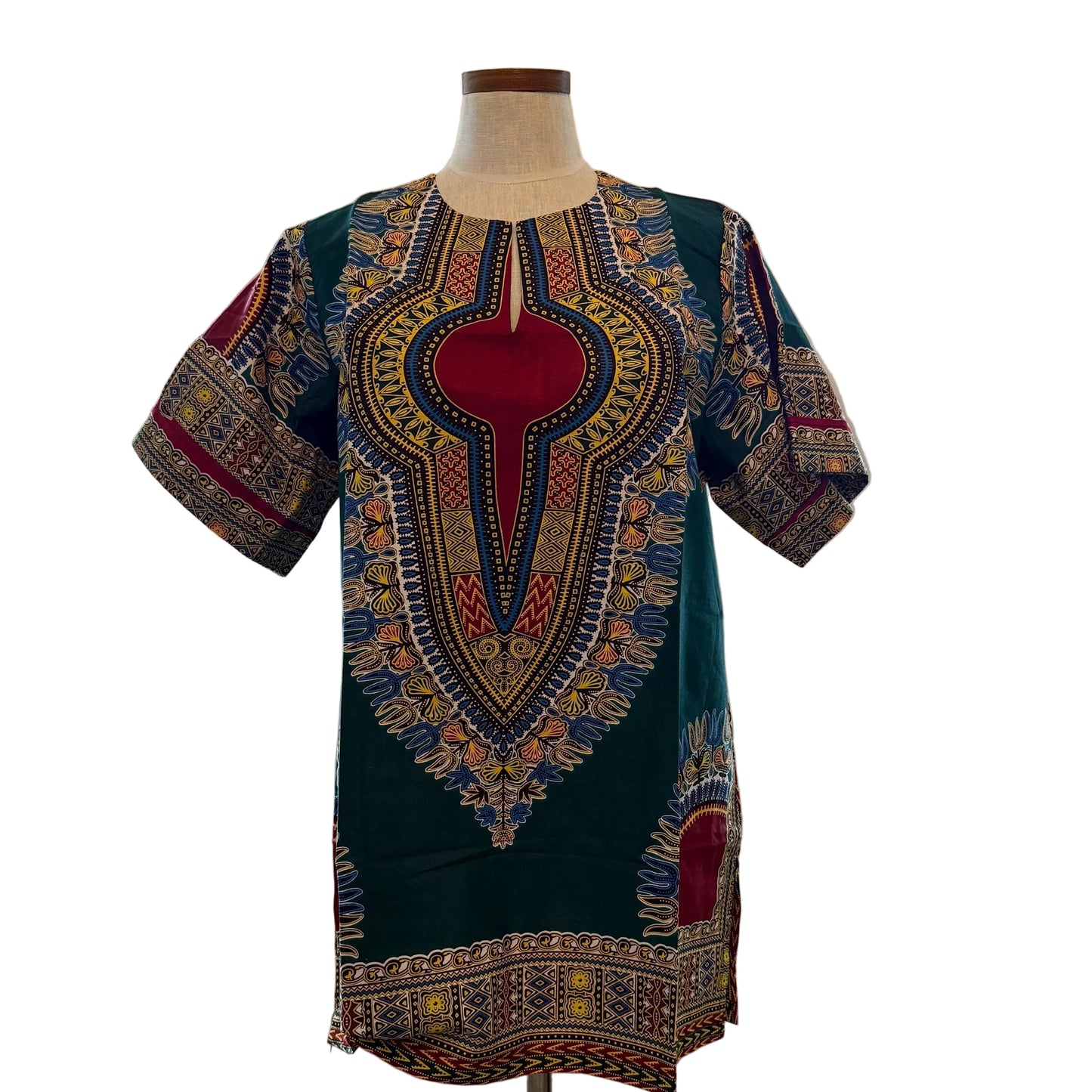 African Print Danshiki Top - Ethnic Women's Blouse, 100% Cotton