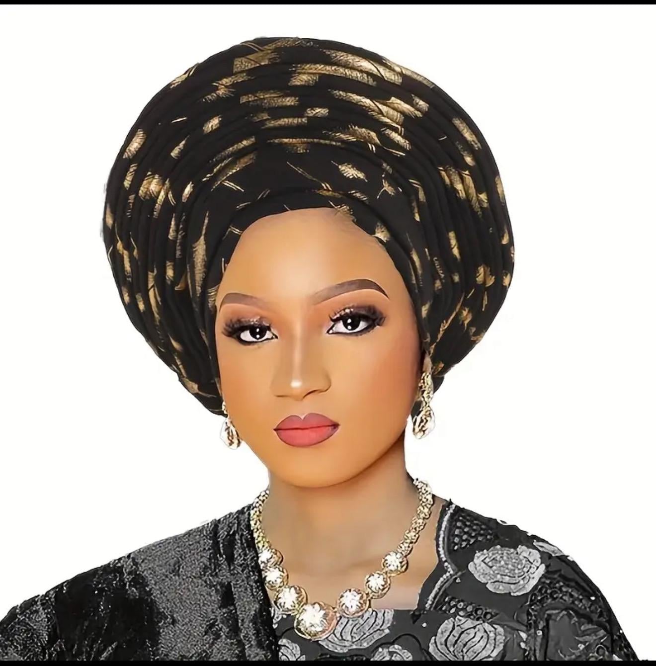 African 2p Layered Turban