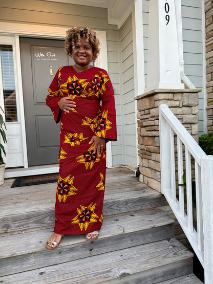 African Print Ankara  Wrapped Dress