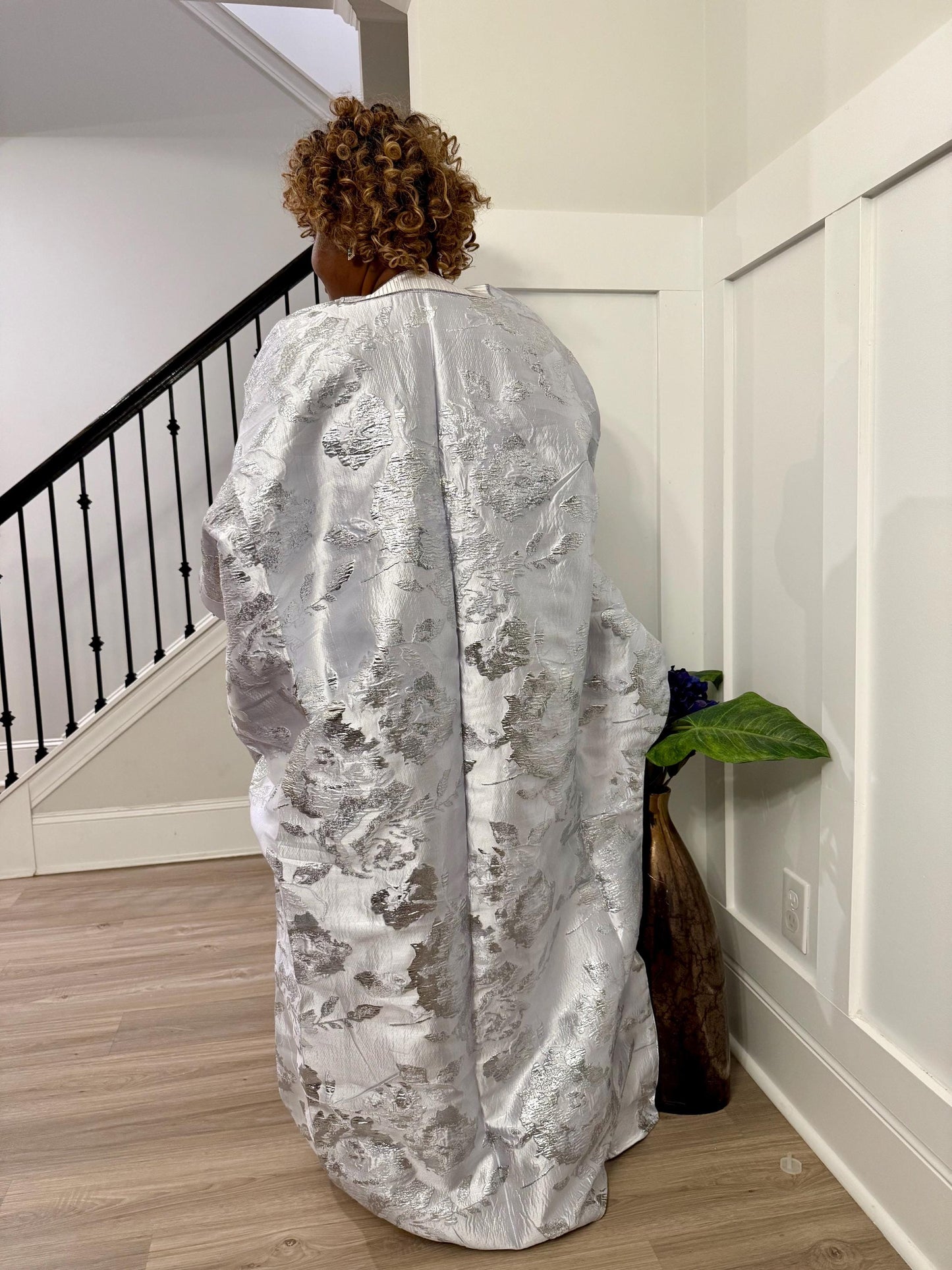 Embroidered Brocade Maxi Dress: African Bubu Boubou Gown