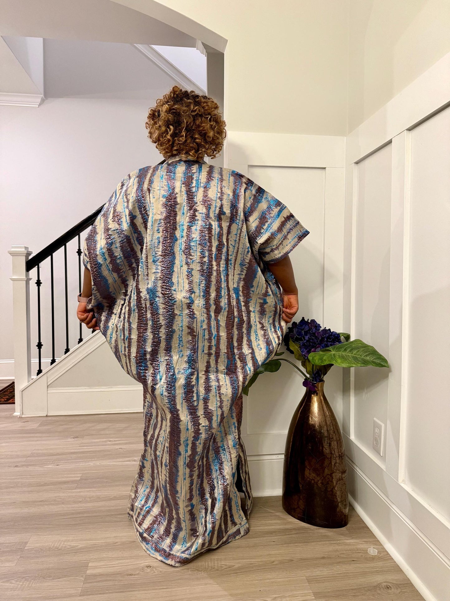 Luxury European Damask Brocade Bubu Maxi Dress | Special Occasion,Weddings Afro American Outfits