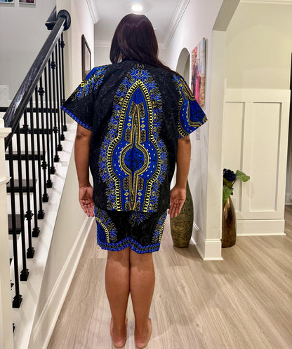 African Ankara  Ethnic/Batik Print 2p Short Pant Set