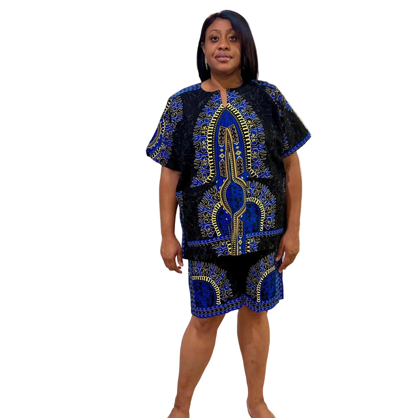 African Ankara  Ethnic/Batik Print 2p Short Pant Set