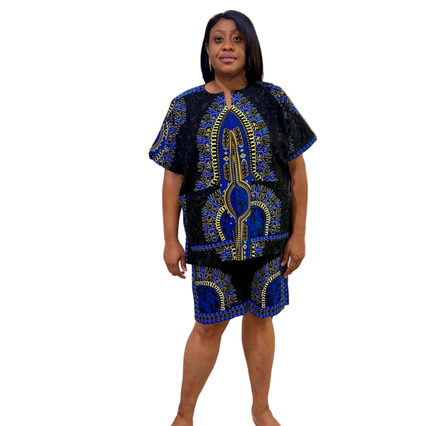 African Ankara  Ethnic/Batik Print 2p Short Pant Set