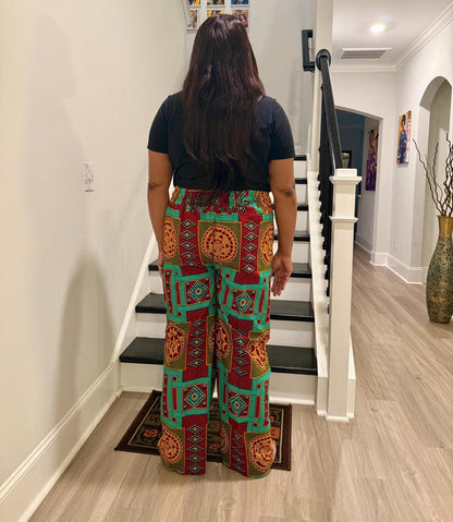 African Ethnic Prints Ankara Cargo/Palazzo  Pants/Bottom Afro American Outfits