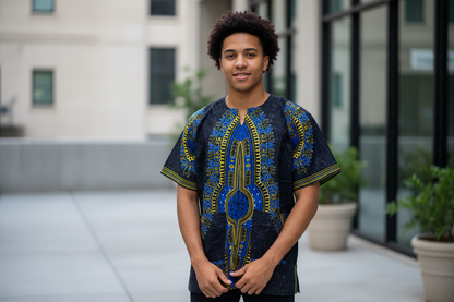 African Ethnic Print Men Danshiki Top