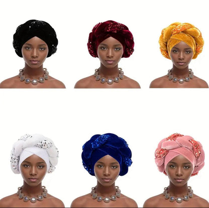 African Turban with Brooch