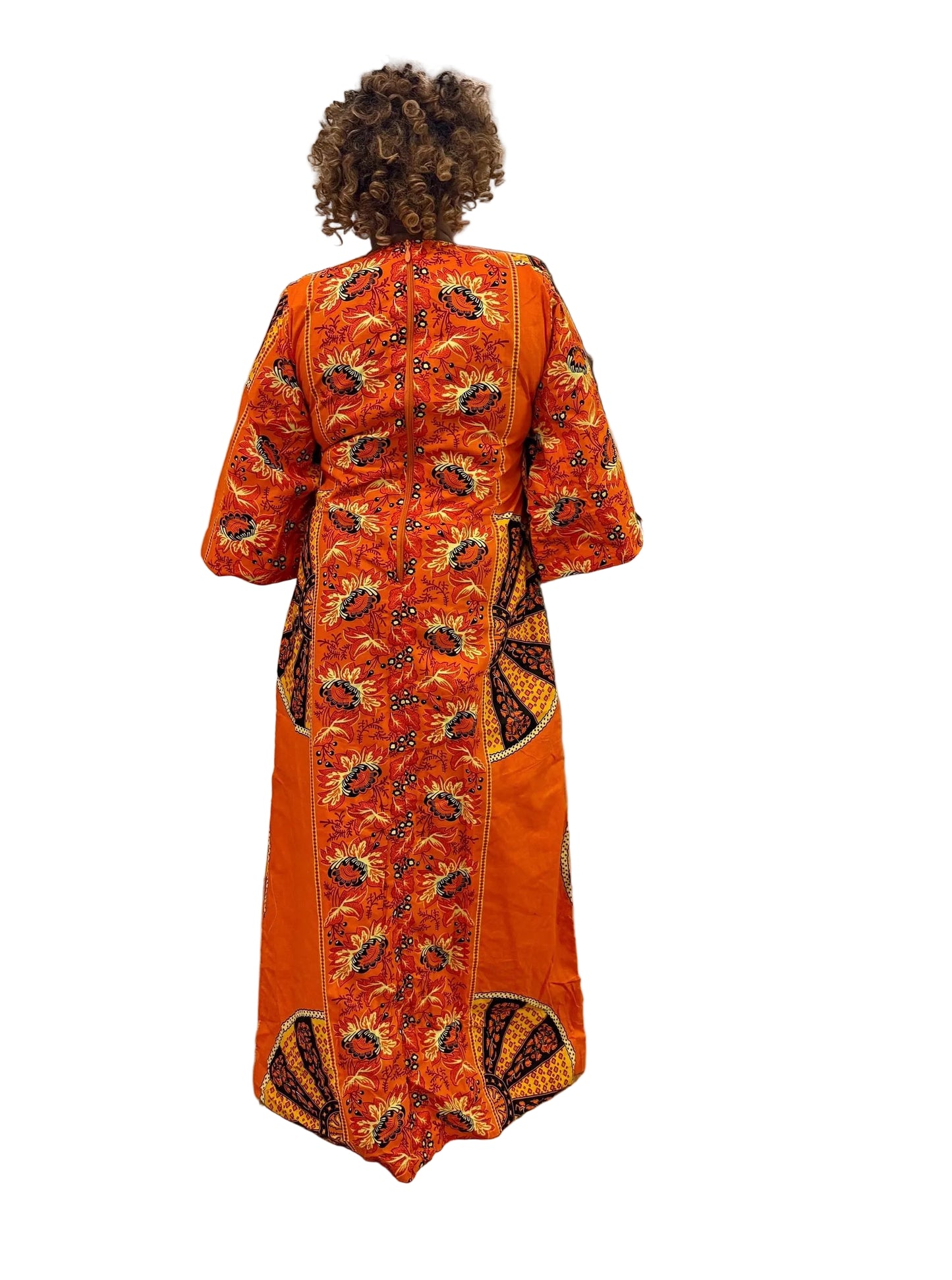 African Print Kaftan Dress: Ethnic Ankara Wax, Holland Cotton
