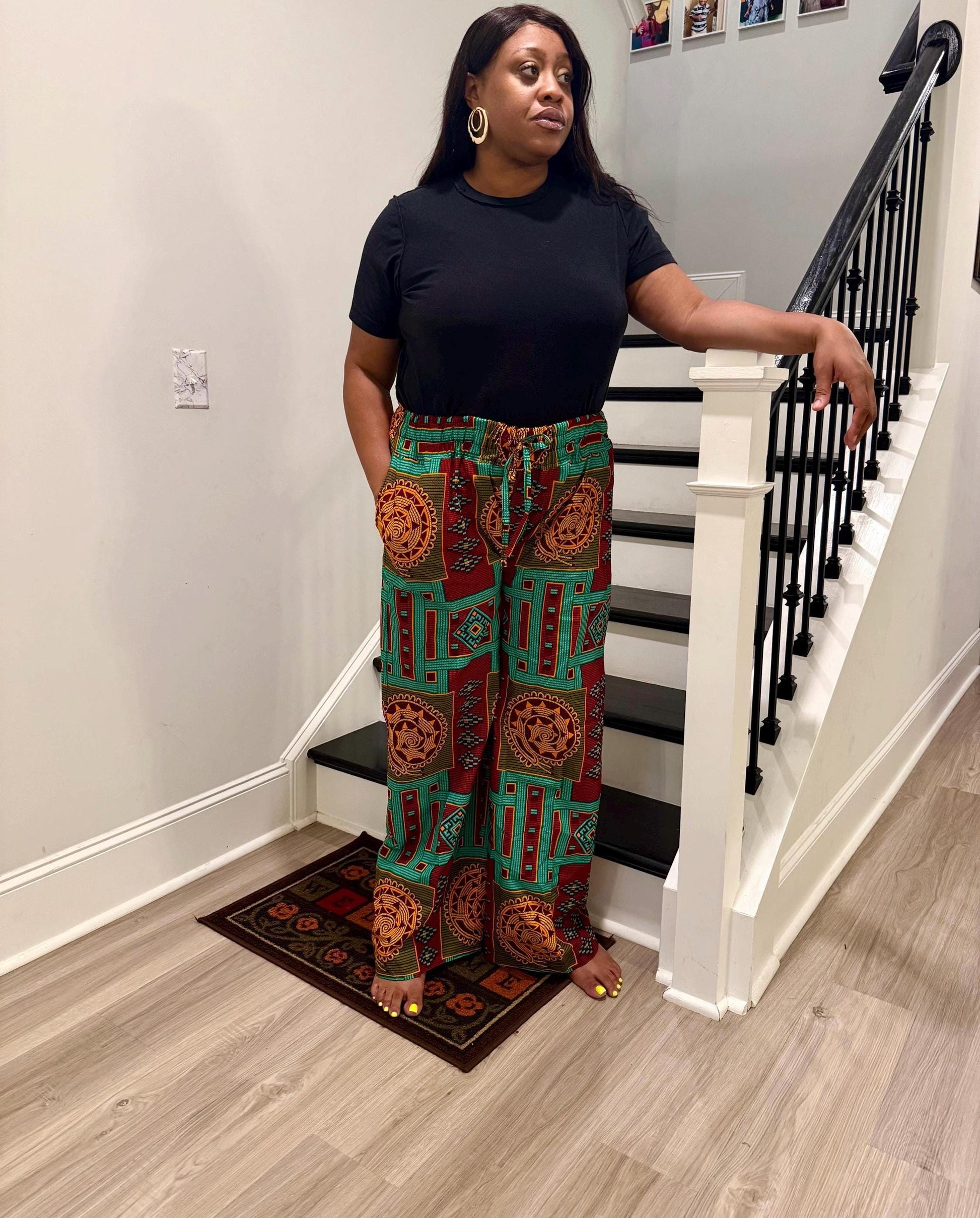 African Ethnic Prints Ankara Cargo/Palazzo  Pants/Bottom Afro American Outfits