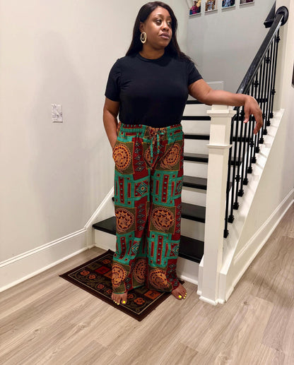 African Ethnic Prints Ankara Cargo/Palazzo  Pants/Bottom Afro American Outfits