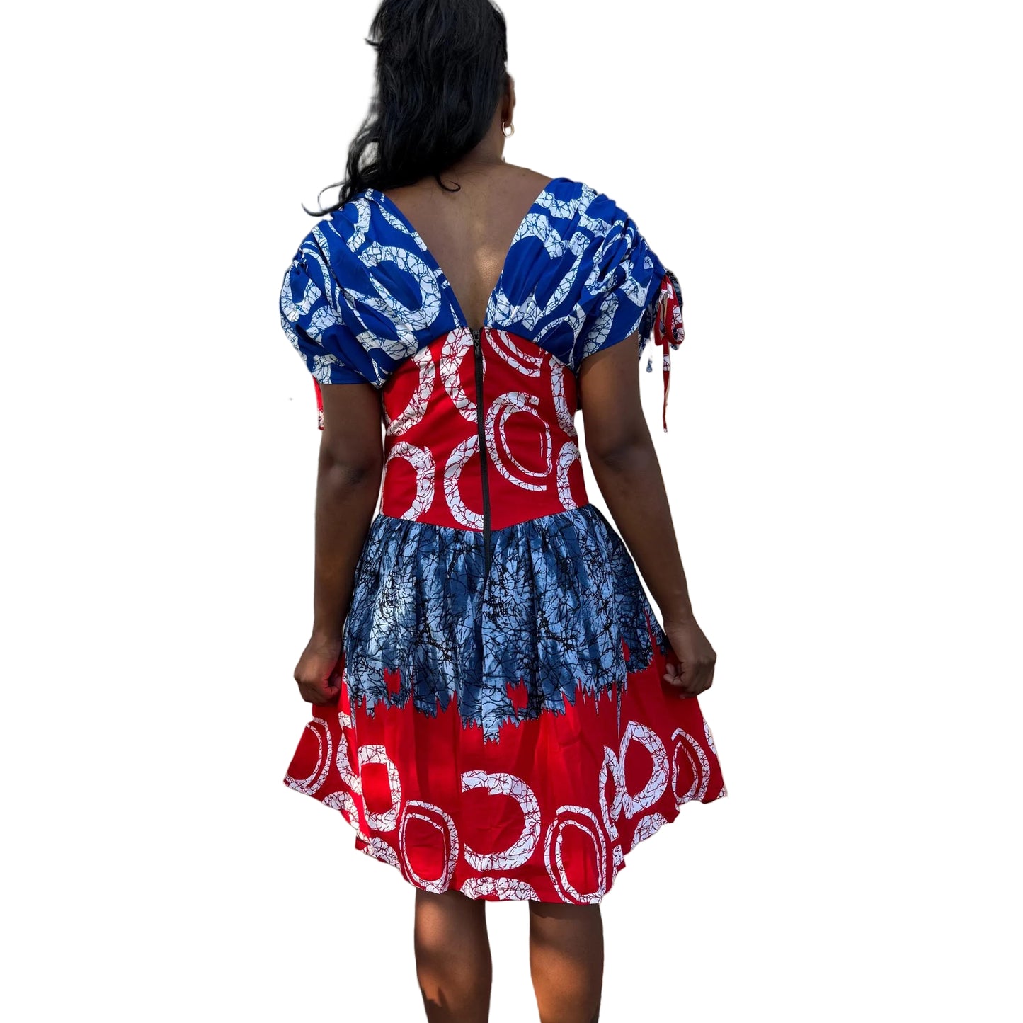 African  Ankara  Wax Print Batic Patterned Colorful  Dress