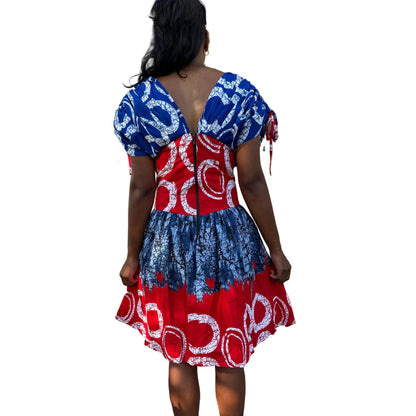 African  Ankara  Wax Print Batic Patterned Colorful  Dress