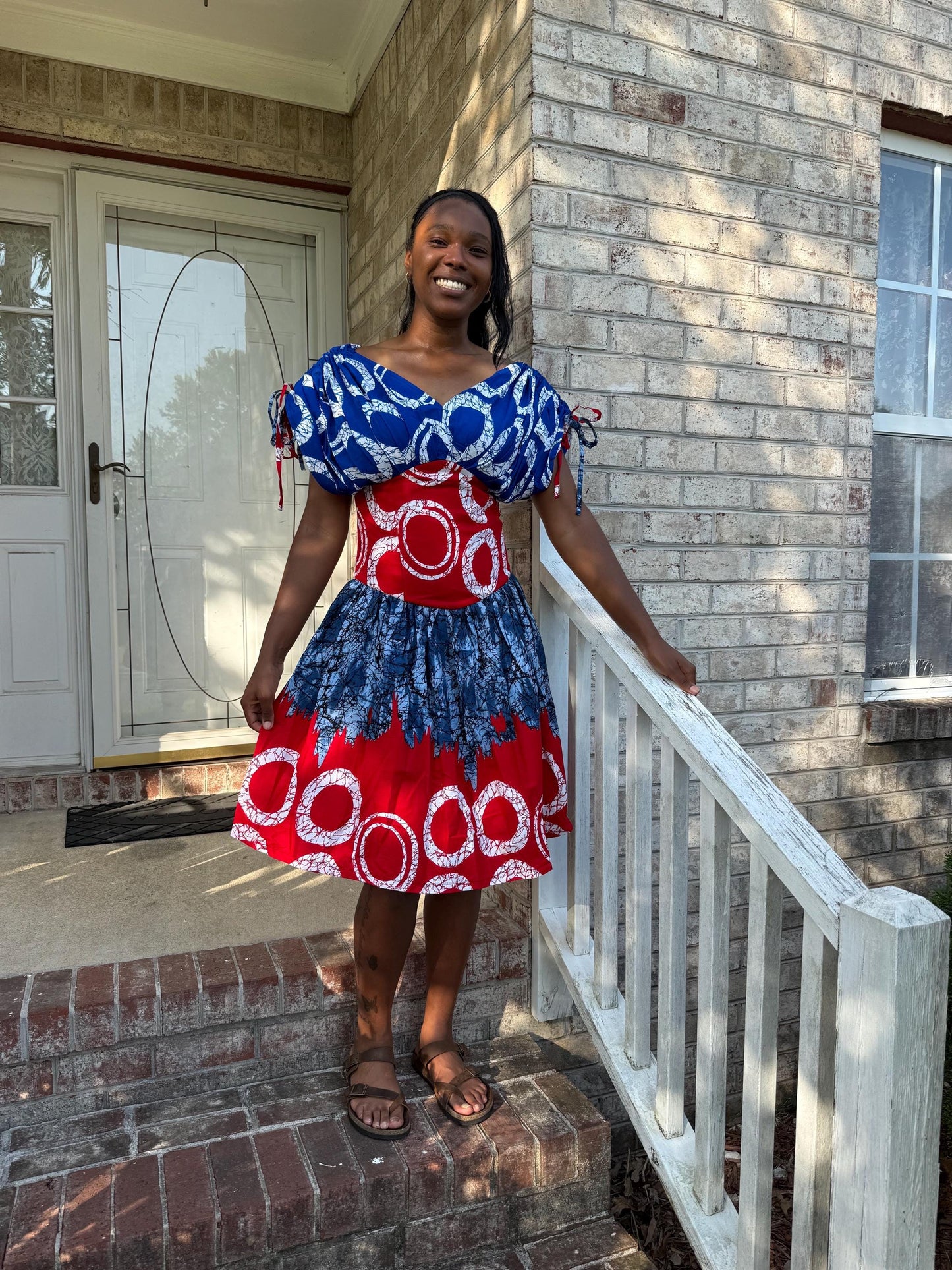 African  Ankara  Wax Print Batic Patterned Colorful  Dress