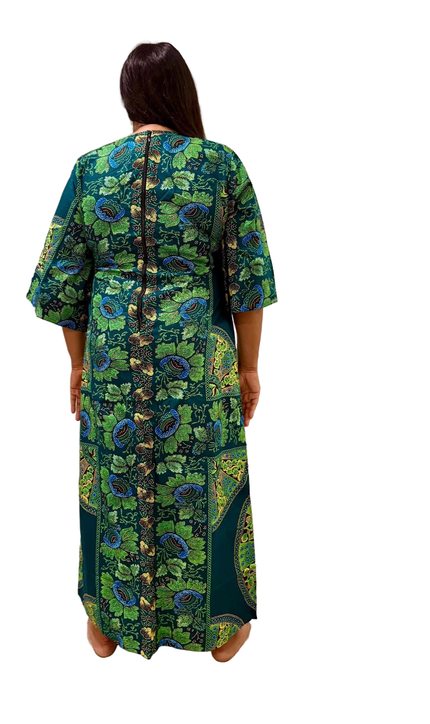African Print Kaftan Dress: Ethnic Ankara Wax, Holland Cotton