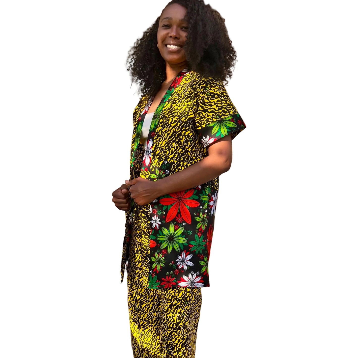 African  Ankara Wax Print  Kimono Pant Set
