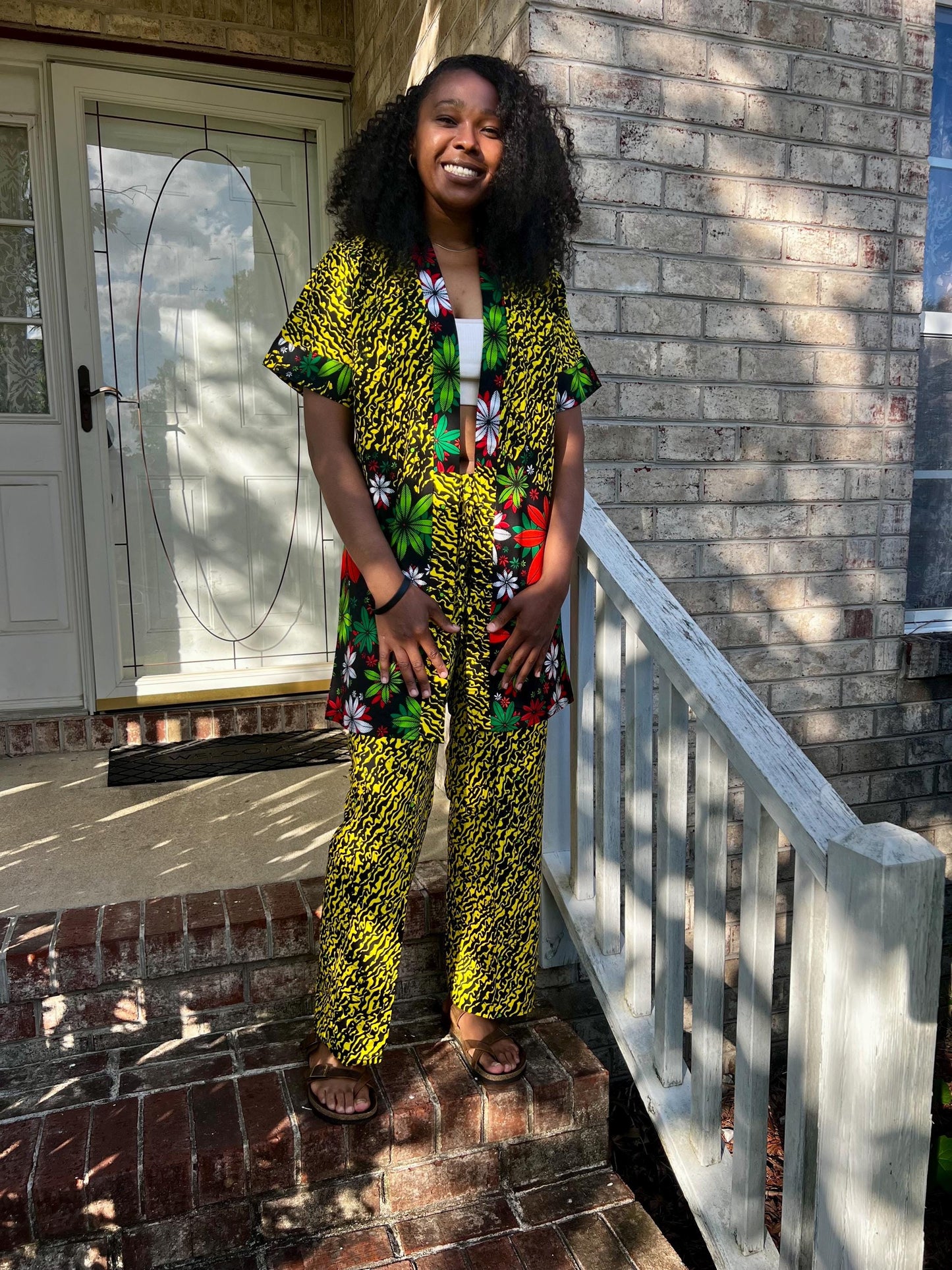 African  Ankara Wax Print  Kimono Pant Set