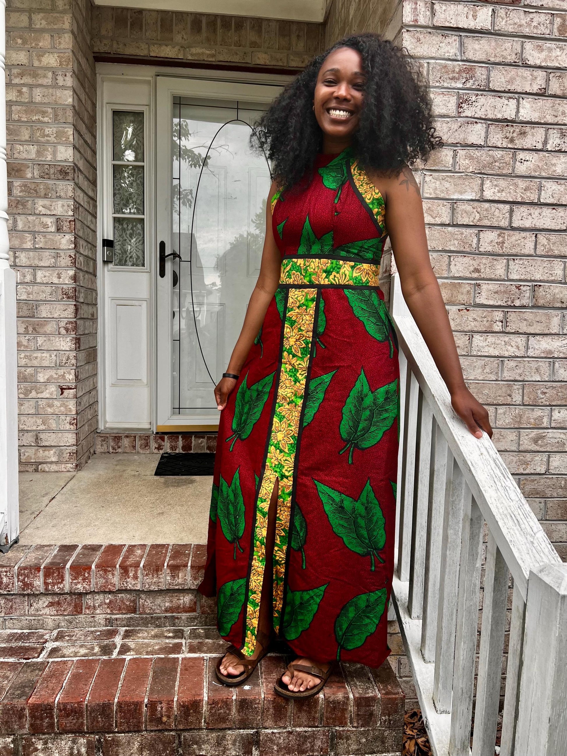 African Ankara Print Afro Eunice Halter Neck Dress Afro American Outfits