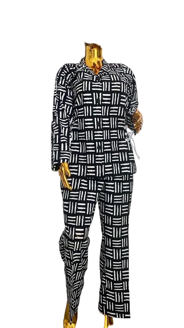 African Print Ankara  Pant Set Afro American Outfits