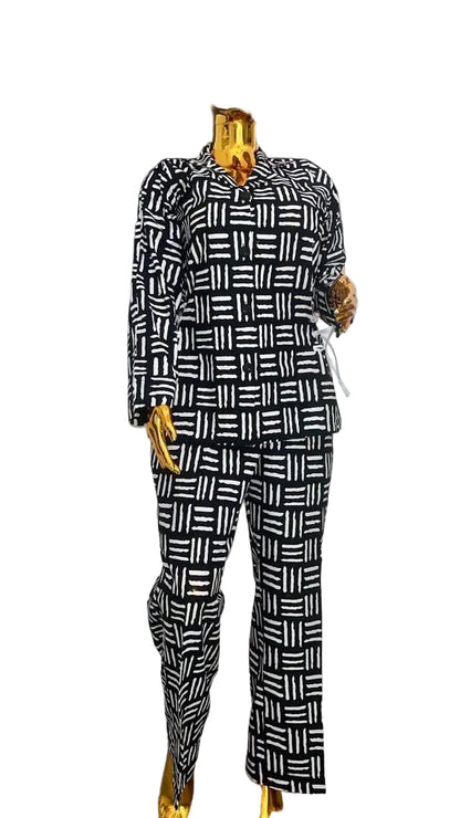 African Print Ankara  Pant Set Afro American Outfits