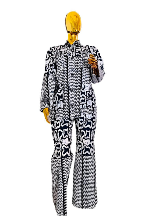 African Print Ankara  Pant Set Afro American Outfits
