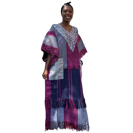 Unique African Traditional Woven  Aso-Oke/Kente  Bubu Maxi Dress