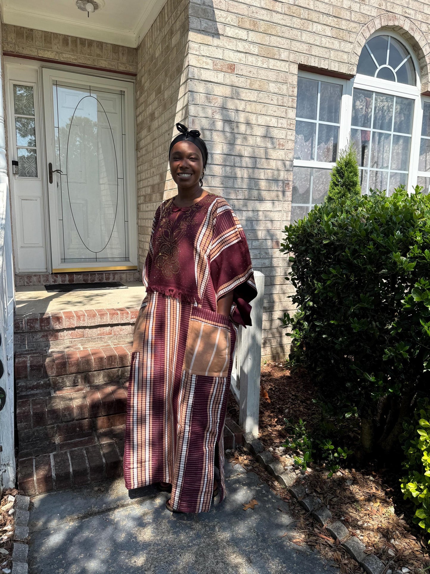 Unique African Traditional Woven  Aso-Oke/Kente  Bubu Maxi Dress