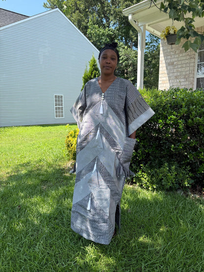 Unique African Traditional Woven  Aso-Oke/Kente  Bubu Maxi Dress