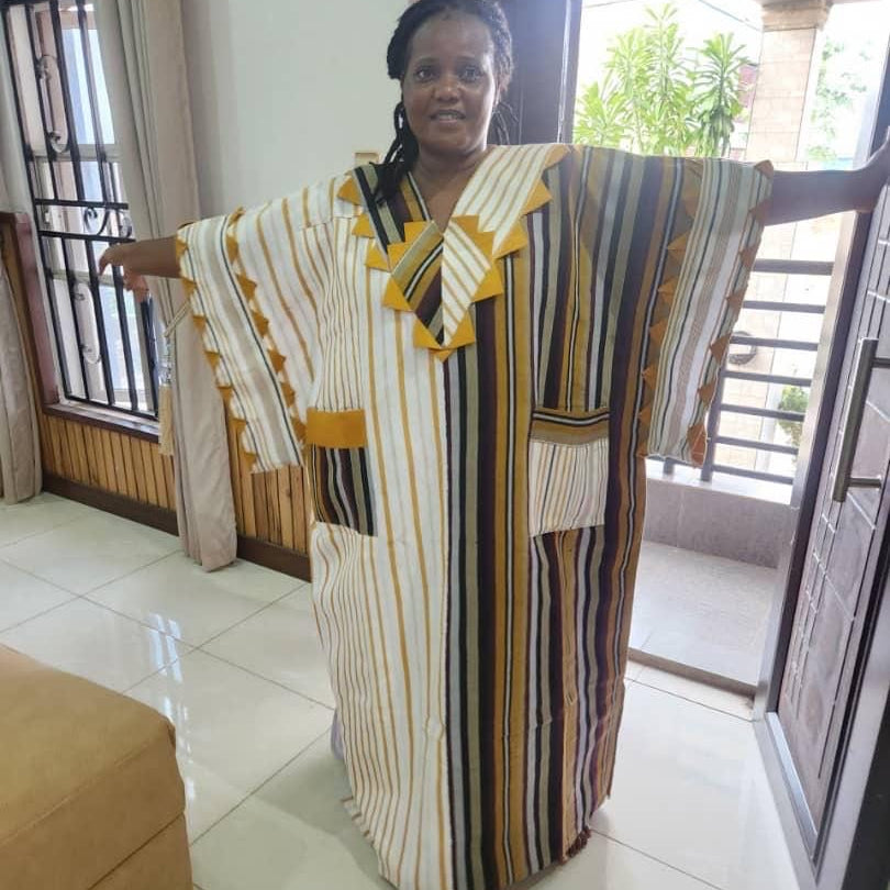 Special Occasions African Traditional Woven Aso-Oke/Kente Dress