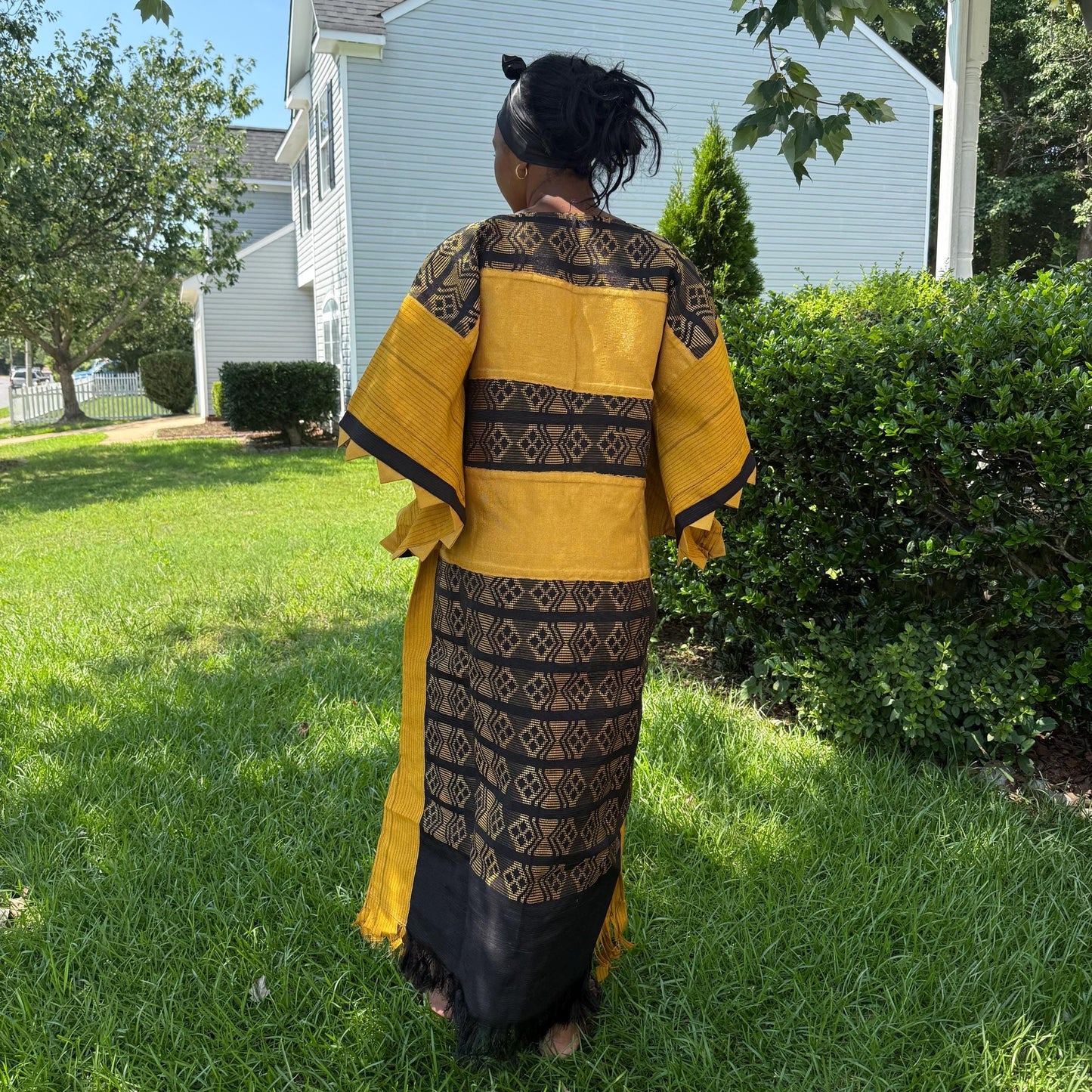 Special Occasions African Traditional Woven Aso-Oke/Kente Dress