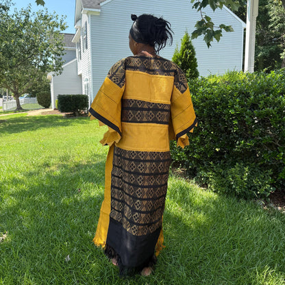 Special Occasions African Traditional Woven Aso-Oke/Kente Dress