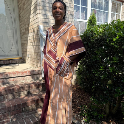 Special Occasions African Traditional Woven Aso-Oke/Kente Dress