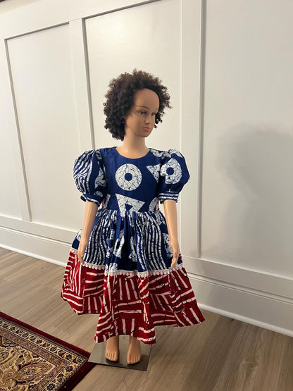 African Ankara Girls Afro Sunshine Ball Dress