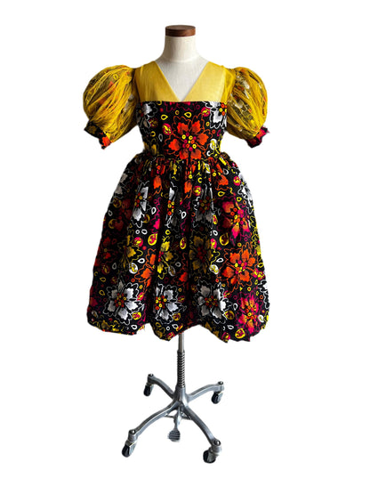 African Ankara Girls Afro Sunshine Ball Dress