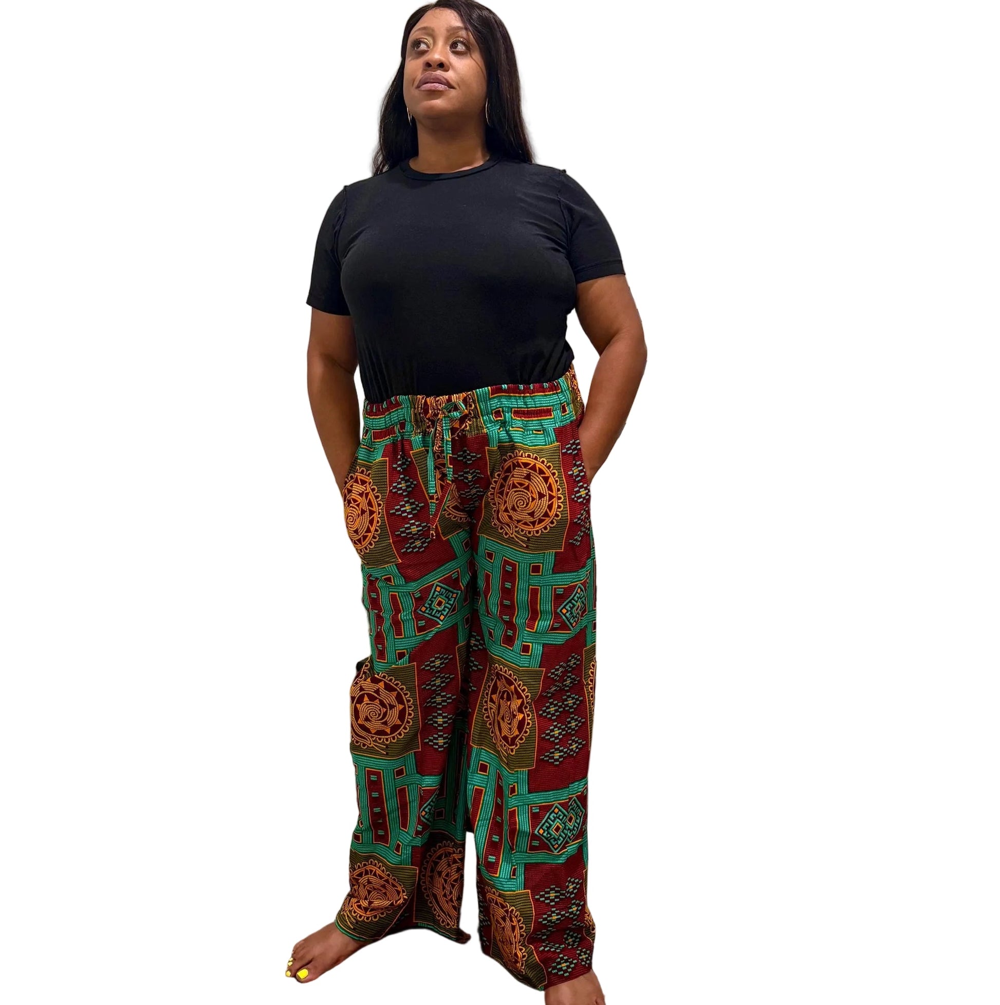 African Ethnic Prints Ankara Cargo/Palazzo  Pants/Bottom Afro American Outfits