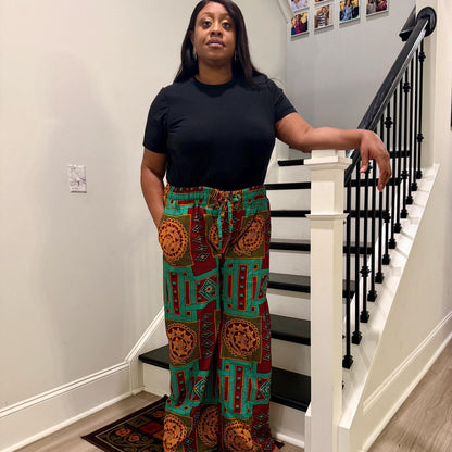 African Ethnic Prints Ankara Cargo/Palazzo  Pants/Bottom Afro American Outfits