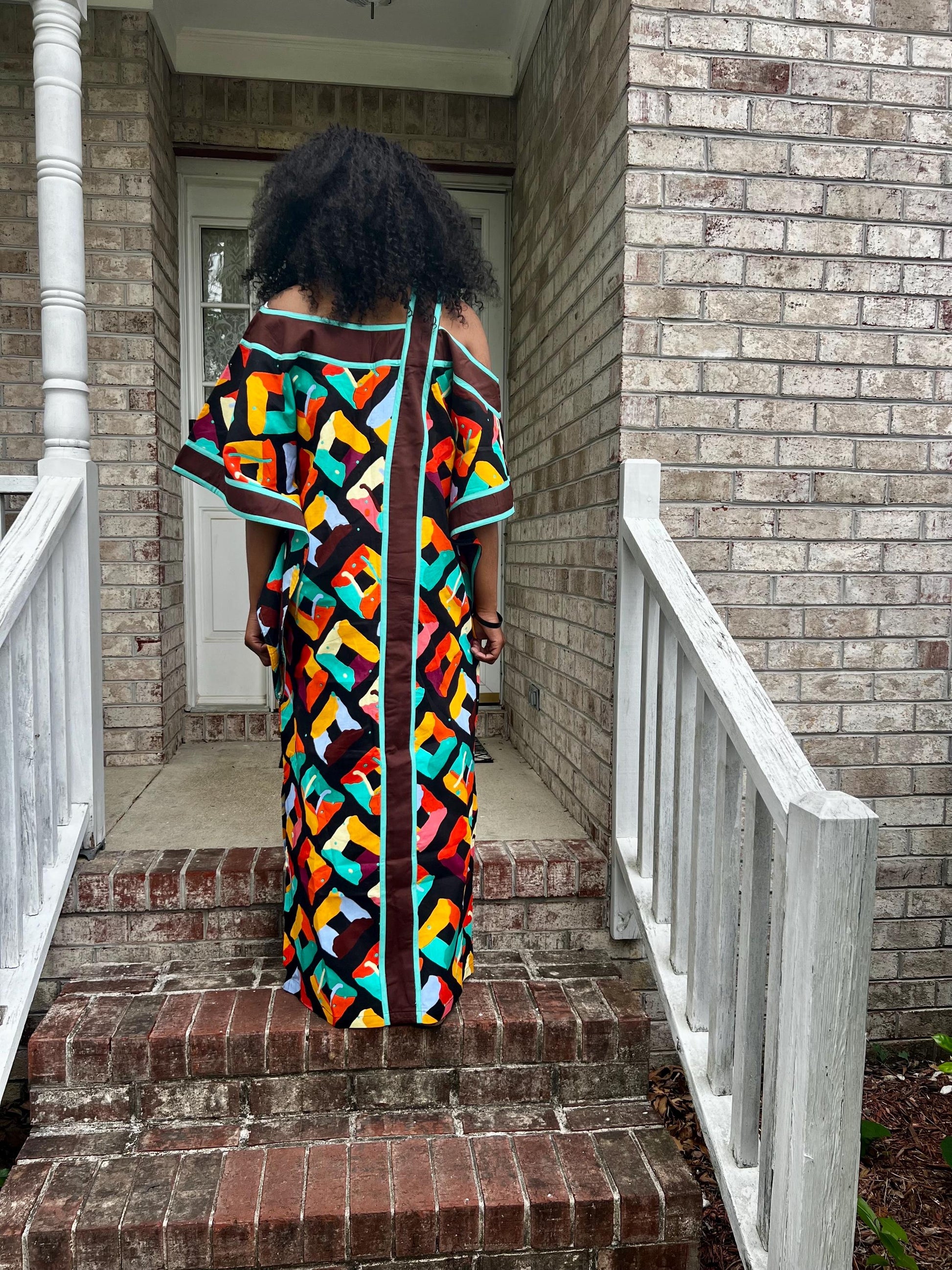 African Ankara Wax Print off Shoulder Afro  Abeke Bubu Maxi Dress Afro American Outfits