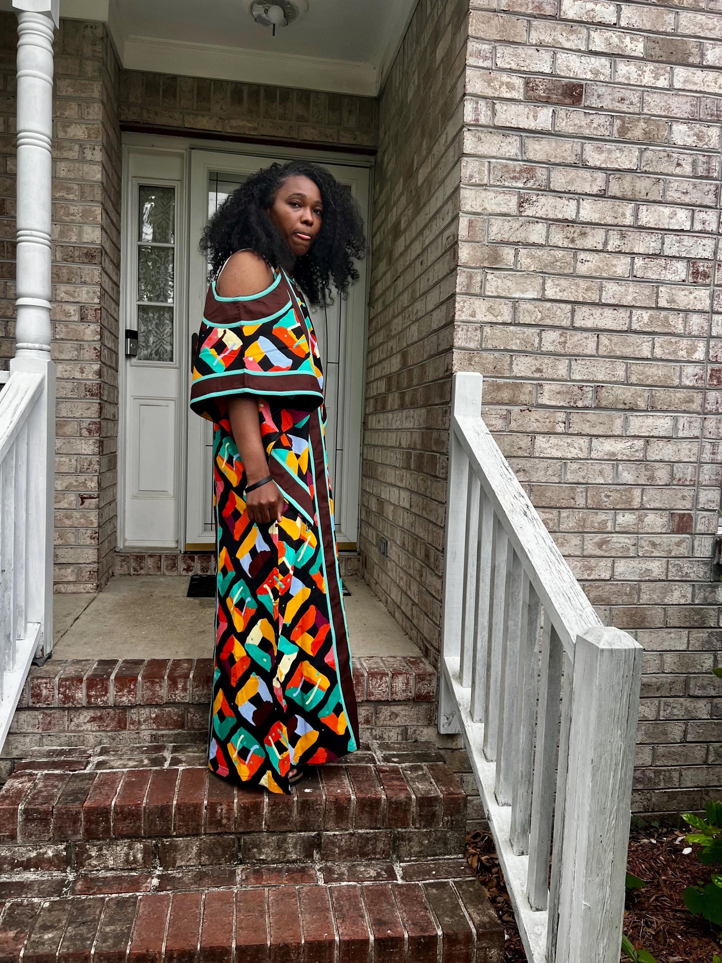 African Ankara Wax Print off Shoulder Afro  Abeke Bubu Maxi Dress Afro American Outfits