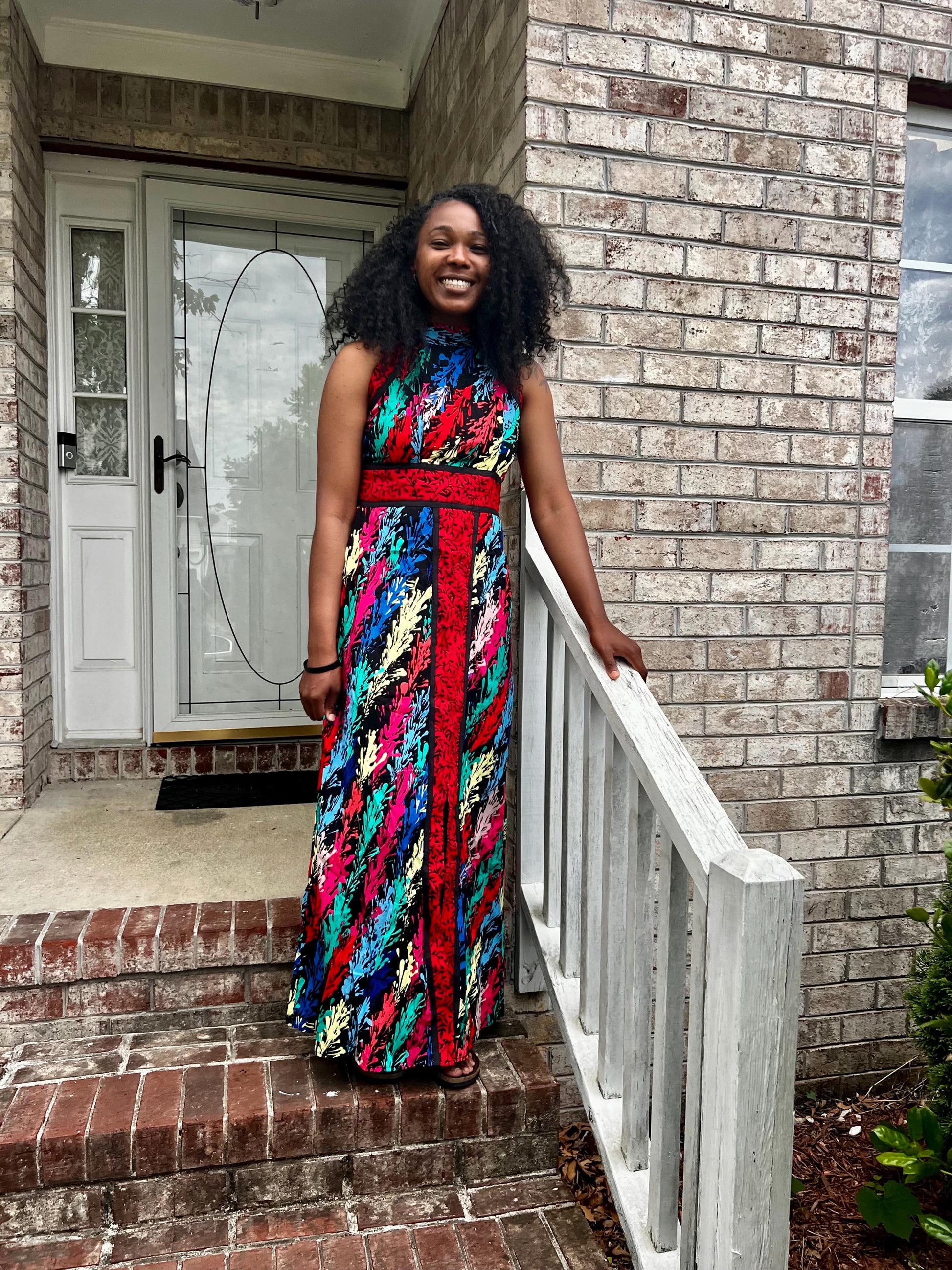 African Ankara Print Afro Eunice Halter Neck Dress Afro American Outfits