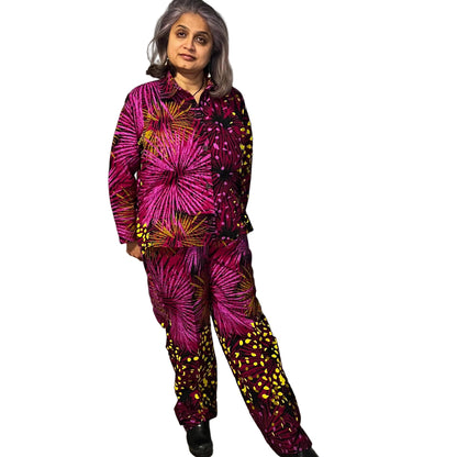 African Print Ankara  Pant Set Afro American Outfits