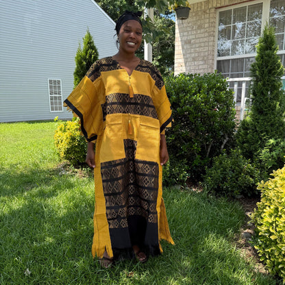 Special Occasions African Traditional Woven Aso-Oke/Kente Dress