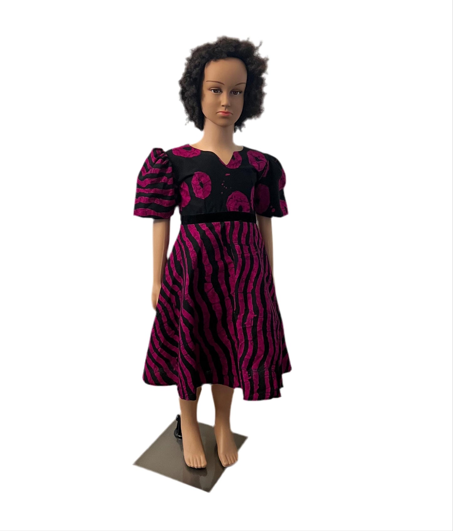 African Ankara Girls Afro Sunshine Ball Dress