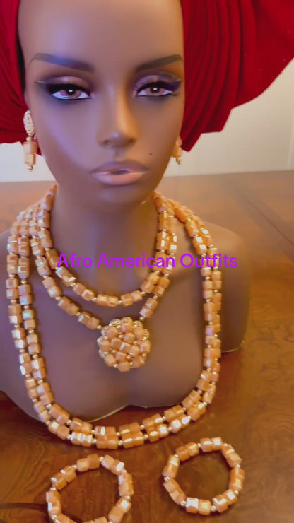 African Traditional Handmade Beads Set for Bride/Groom