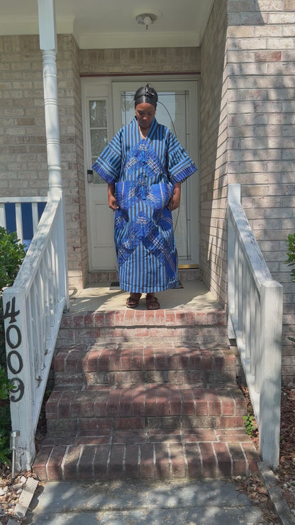 Unique African Traditional Woven  Aso-Oke/Kente  Bubu Maxi Dress